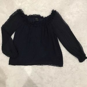 J. Crew blouse ruffles neck. New never worn.